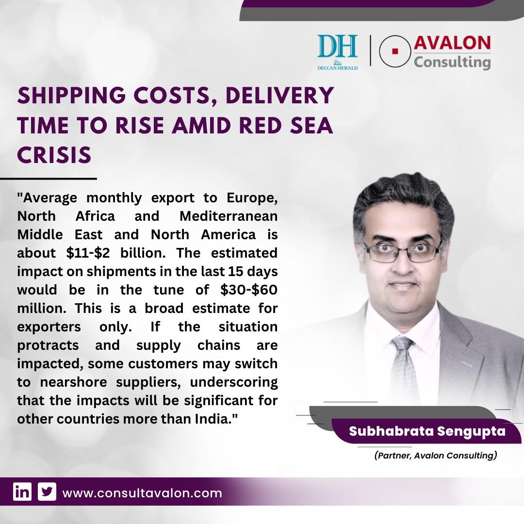 Deccan Herald: Shipping costs, Delivery Time to rise amid Red sea crisis